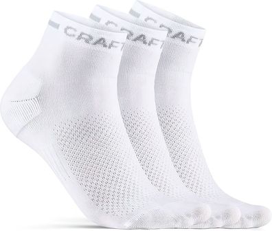 Craft Damen Sportbekleidung Socken Core Dry Mid 3 Pack White 40 42 170753