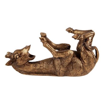 Clayre & Eef Flaschenhalter Giraffe 33x13x16 cm Goldfarbig Kunststoff