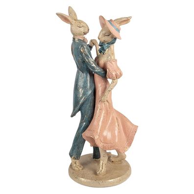 Clayre & Eef Dekorationsfigur Kaninchen 20x18x47 cm Beige Kunststoff