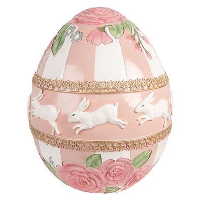 Clayre & Eef Dekorationsfigur Ei Ø 38x46 cm Rosa Kunststoff (Gr. Ø 38x46 cm)