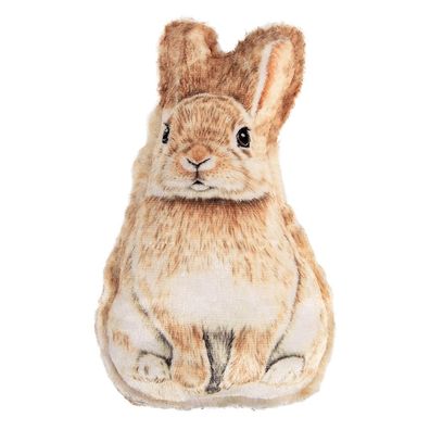 Clayre & Eef Dekokissen Kaninchen 13x5x25 cm Braun Polyester (Gr. 13x5x25 cm)