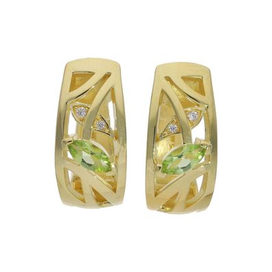 Creolen Silber 925 Gold plattiert Peridot Cubic Zirkonia JL20-06-1295 JuwelmaLux