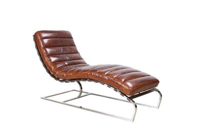 Relaxliege Corona Chaiselongue Liege Vintage-Cigar Leder Echtleder