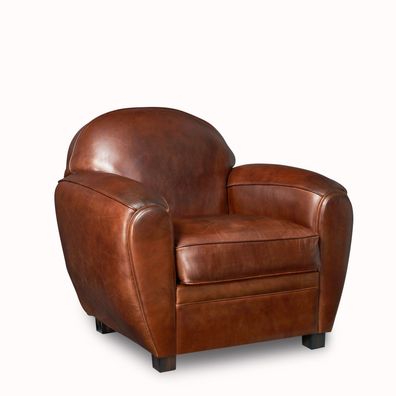 Clubsessel Art Deco Vintage Cigar braun Design Ledersessel Leder Sessel