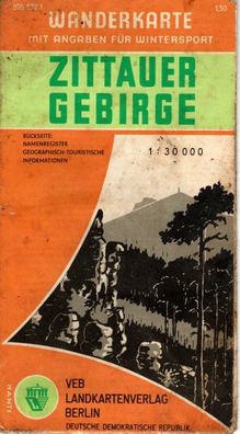 DDR Wanderkarte Zittauer Gebirge Maßstab 1:30 000
