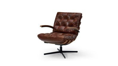 Ledersessel Miles - kompakter Lounge-Sessel mit Vintage-Charakter