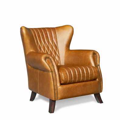 Ohrensessel Enfield Leder Whisky Brown rotbraun Möbel Ledersessel Sessel