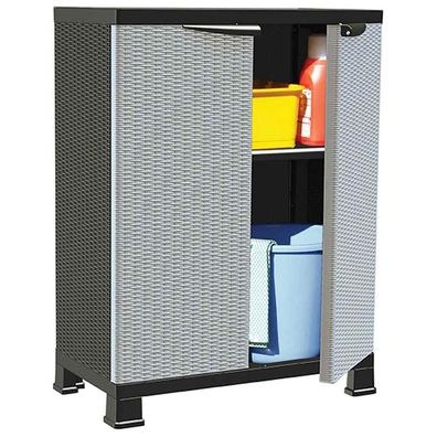 Gartenschrank | Kunststoffschrank 68x39x92 cm Rattan-Design
