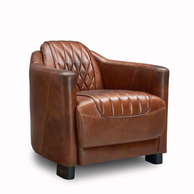 Vintage Ledersessel Designsessel Rocket Delvin Vintage Cigar Leder Möbel