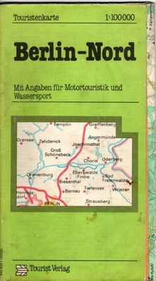 DDR Touristenkarte Berlin Nord Maßstab 1:100 000