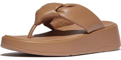 FitFlop Damen Flip Flops F-Mode Knot Soft-Leather Flatform Toe-Post Sandals IY1