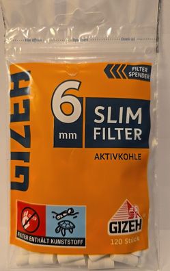Gizeh Slim Filter Aktivkohle 6mm