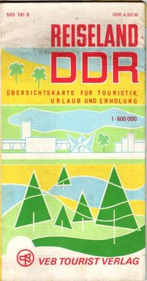 Übersichtskarte Reiseland DDR Maßstab 1:600 000