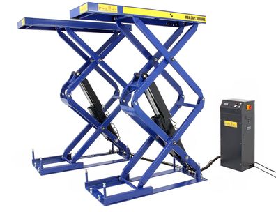 Unterflur Einbau Doppel Scheren Hebebühne 3200kg 400V Bodeneben, 00348