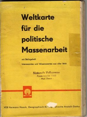 Weltkarte für die politische Massenarbeit Maßstab 1:30 000 000