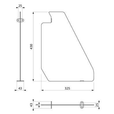 Delabie Schamwand für Urinalrinne wandhängend Edst. 1.4301 sat