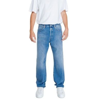 Replay Blue Cotton Relaxed Fit Jeans