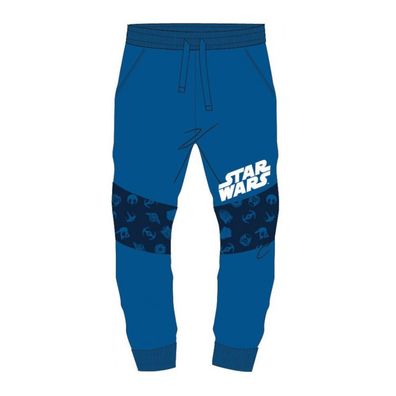 Jogging- / Freizeithose mit Logo- Schriftzug und Motiven - blau - Größe: