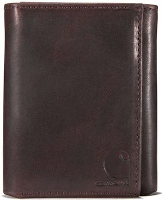 Carhartt Portemonnaie Oil Tan Leather Trifold Wallet Dark Brown