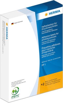 HERMA 2721 Haftetiketten für Druckmaschinen rund, 10000 Stück, Ø 13 mm, Blattformat 1