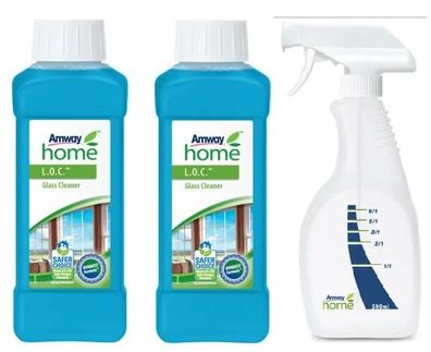 Amway Home™ Glasreiniger L.O.C 2x500ml + Sprühflasche mit Dosiergriff