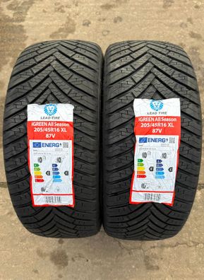 2x Allwetterreifen 205/45 R16 87V XL Leao Tire iGreen AllSeason DOT24 NEU