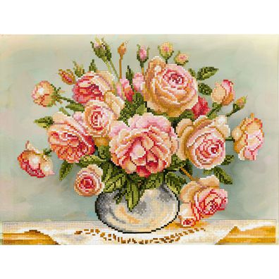 FREYA-Set: Diamond Painting "Rosen" Diamantstickerei - Technik (40 x 30 cm)