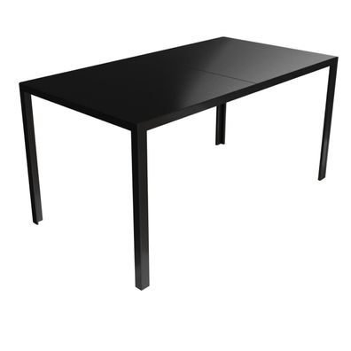 Gartentisch Esstisch Outdoor Tisch Glastisch Gartenmöbel 150x80 cm Black Line