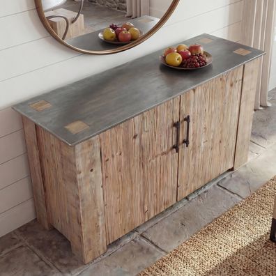 Sideboard HWC-L76, Kommode Schrank, Industrial Massiv-Holz 80x120x48cm