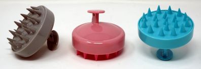 3 Kopfhaut Massagebürsten Shampoo Silikon Haarbürste für Kopfmassage und Peeling