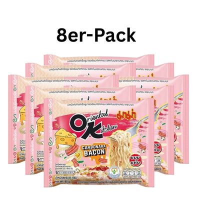 8er-Pack MAMA Instantnudeln OK Bratnudeln Carbonara Bacon 85g