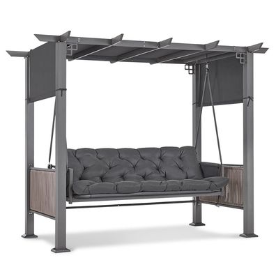M MCombo Pergola Hollywoodschaukel mit Liegefunktion 4067 (grau)