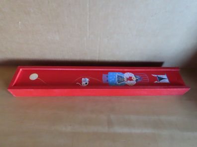 Kästchen aus Holz rot für Strickstöcker Häkelnadeln oder? / ca.43 cm L