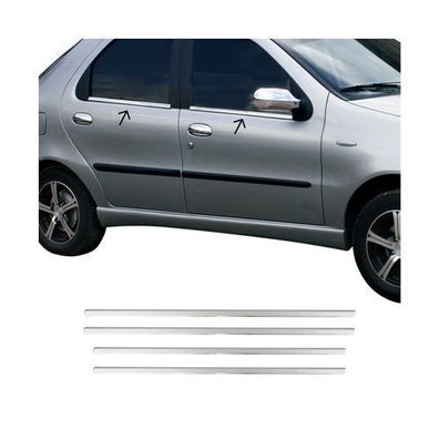 Fensterleisten Fensterrahmen für Fiat Siena 1995-2004 aus Edelstahl Chrom 4 tlg