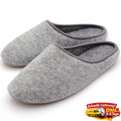 Hausschuhe Damen Filzpantoffeln Hausschuhe Pantoffeln Schlupfschuhe Pantoletten Grau