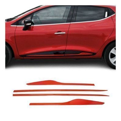 Seitentürleiste Türschutzleiste für Renault Clio 2012-2019 Edelstahl Rot 4x