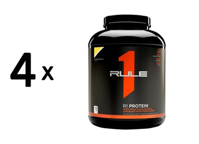 4 x Rule1 R1 Protein Whey Isolate (5lbs) Banana Crème