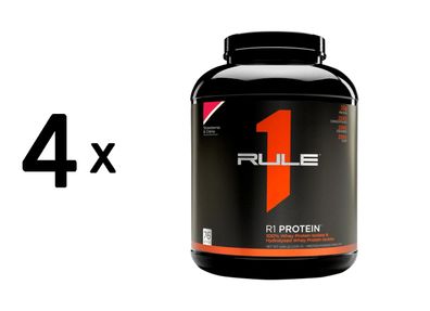 4 x Rule1 R1 Protein Whey Isolate (5lbs) Strawberries and Crème