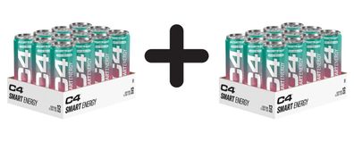 2 x Cellucor C4 Smart Energy, Watermelon - 12 x 330 ml