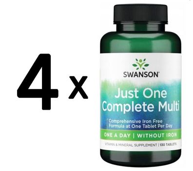 4 x Swanson Century Formula Multivitamin without Iron - 130 tabs