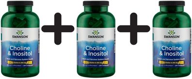 3 x Swanson Choline & Inositol - 250 caps
