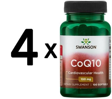 4 x Swanson CoQ10, 100mg - 100 softgels
