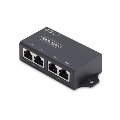 StarTech 2-Port Gigabit PoE+ Injector, PoE/PoE+ (802.3af/802.3at)