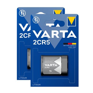 2x Varta 2CR5 2CR5M 2CR-5MEP 6203 Lithium Power Photo Batterie 6V im Blister
