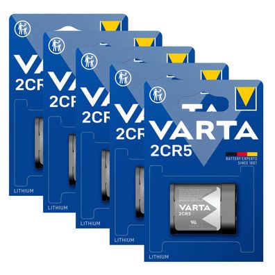 5x Varta 2CR5 2CR5M 2CR-5MEP 6203 Lithium Power Photo Batterie 6V im Blister