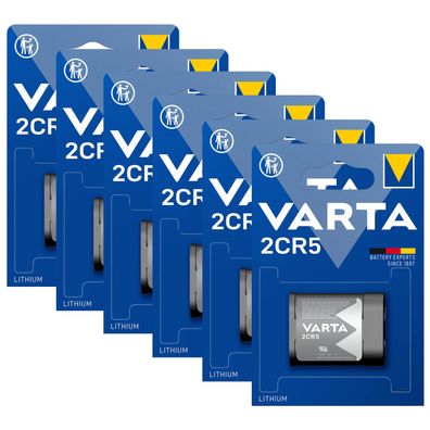 6x Varta 2CR5 2CR5M 2CR-5MEP 6203 Lithium Power Photo Batterie 6V im Blister