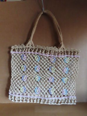 Tasche Tragetasche maschinell hergestellt Basttasche Strandtasche