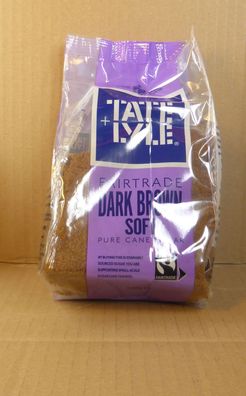 500gr. Dunkler brauner Zucker, unraffiniert, von Tate+Lyle, Fairtrade, VEGAN