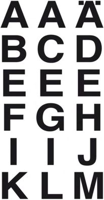 HERMA 4135 Buchstaben Aufkleber Schwarz, 36 Stück, 20 x 20 mm, selbstklebend, wasserf