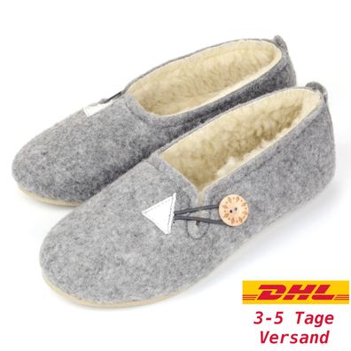 Damen Ballerina-Hausschuhe Warme Winter Pantoffeln Lammfell Bequeme Filzpantoffeln